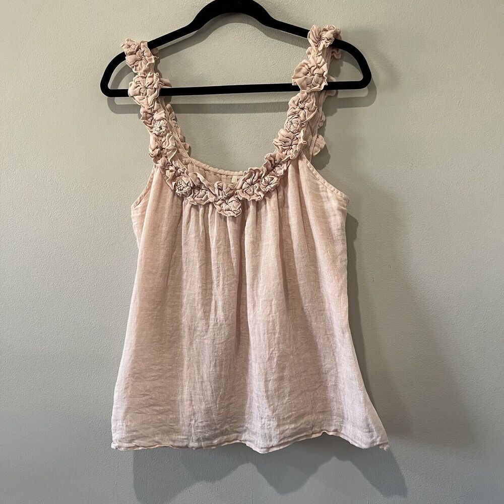 Sundance Pale Blush Rosette-Trim Tank Top